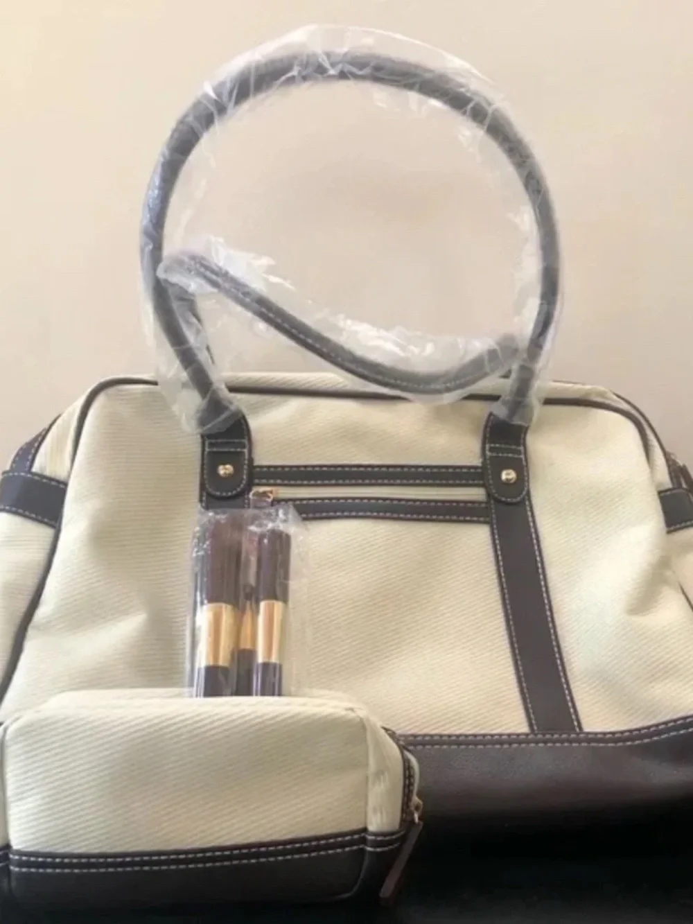 ESTEE LAUDER Travel Makeup Brushes Set of 3 Sizes- Powder, Blush, Lip Brush- New